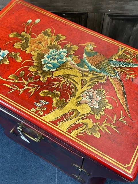 A PAINTED BEDSIDE CHEST - Image 2 of 2