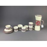 A SALISBURY FLORAL DECORATED TEA SERVICE AND A CARLTON WARE COFFEE SERVICE