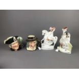 A LOT OF TWO ROYAL DOULTON LARGE SIZE CHARACTER JUGS AND OTHERS