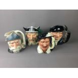 A LOT OF NINE ROYAL DOULTON LARGE SIZE CHARACTER JUGS