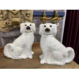 A PAIR OF STAFFORDSHIRE WALLY DOGS