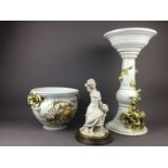 A JARDINIERE AND A FIGURE