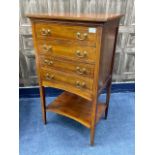 AN EDWARDIAN MAHOGANY MUSIC CABINET