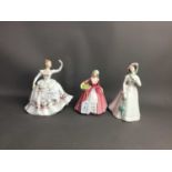 A ROYAL DOULTON FIGURE OF 'RACHEL' AND FIVE OTHERS