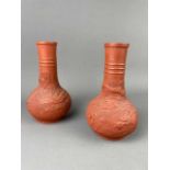 A LOT OF TWO CHINESE TERACOTTA VASES AND OTHER ITEMS