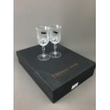 A SET OF SIX THOMAS WEBB CRYSTAL GLASSES AND A SET OF SIX BOHEMIA CRYSTAL GLASSES