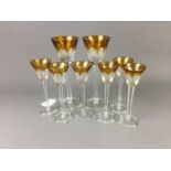 A SET OF EIGHT GLASSES IN THE MANNER OF BACCARAT