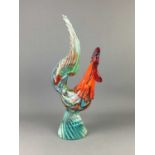 A MURANO GLASS COCKEREL