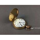 A GOLD PLATED POCKET WATCH