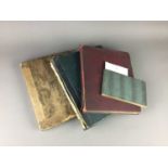A LATE 19TH/EARLY 20TH CENTURY SKETCHBOOK AND THREE ALBUMS OF NEWSPAPER CUTTINGS