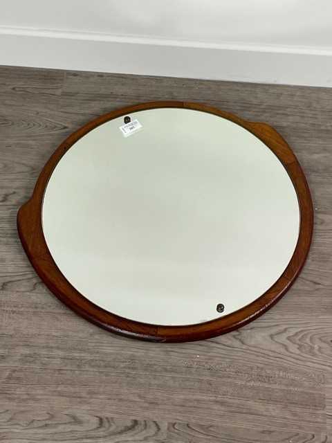 A 1970'S TEAK WALL MIRROR