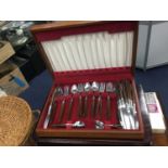 A LOT OF TWO CANTEENS OF SILVER PLATED CUTLERY