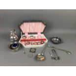 A LOT OF TWO BOXED SILVER PLATED SETS AND OTHER SILVER PLATE