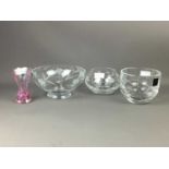 A GLENEAGLES CRYSTAL BOWL ALONG WITH OTHER CRYSTAL WARE