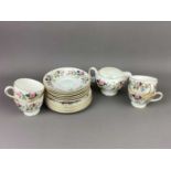 A WEDGWOOD 'HATHAWAY ROSE' PATTERN PART TEA SERVICE AND A TUSCAN PART TEA SERVICE