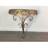 A GILTMETAL CONSOLE TABLE