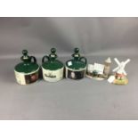 A LOT OF FIVE LILLIPUT LANE MODELS AND THREE DECANTERS