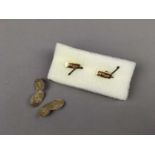 A PAIR OF CUFFLINKS BY DUPONT ANOTHER SET