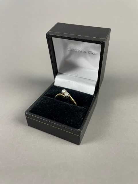 A DIAMOND TWO STONE RING