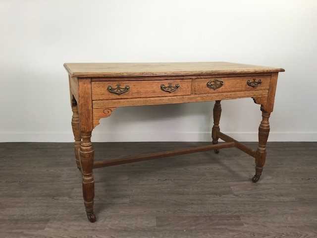 A LATE VICTORIAN OAK SIDE TABLE