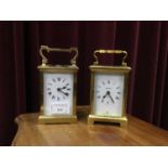 A LOT OF TWO BRASS CARRIAGE CLOCKS