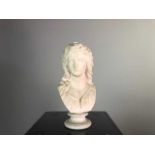 A COPELAND BISQUE PORCELAIN BUST OF OPHELIA