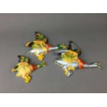 A SET OF THREE PARKSIDE CAST METAL FLYING DUCKS