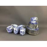 A ROYAL CROWN DERBY BLUE AND WHITE TEA SERVICE