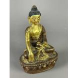 A 20TH CENTURY MINIATURE BRONZE BUDDHA