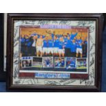 A FRAMED RANGERS F. C. AUTOGRAPH DISPLAY