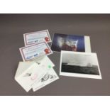 A LOT OF TITANIC INTEREST PHOTOGRAPHS AND PRINTS ALONG WITH THREE FIRST DAY COVERS