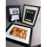 A BEATLES PRINT AFTER JONATHAN WOOD ALONG WITH OTHER FRAMED BEATLES INTEREST PRINTS