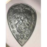 A VICTORIAN CAST IRON WALL SHIELD