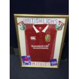 A FRAMED BRITISH AND IRISH LIONS JERSEY