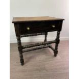 A QUEEN ANNE STYLE OAK SIDE TABLE