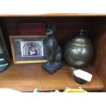 A REPRODUCTION W.C GRACE METAL DOORSTOP AND OTHER OBJECTS