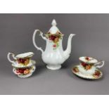 A ROYAL ALBERT OLD COUNTRY ROSES COFFEE SET