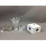 A LOT OF SIX EDINBURGH CRYSTAL WHISKY GLASSES ALONG WITH OTHER CRYSTAL