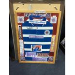 A FRAMED RANGERS F. C. STRIPPED TOP