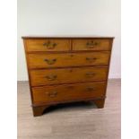 AN EDWARDIAN MAHOGANY CHEST OF DRAWERS
