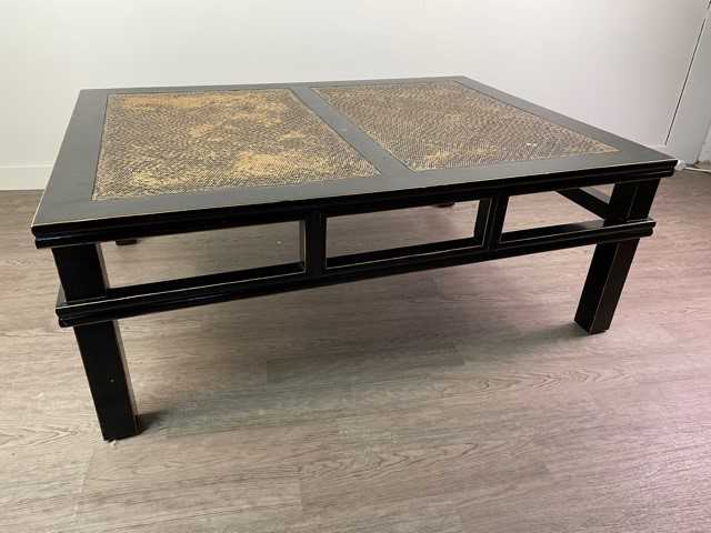 AN EBONISED WARDROBE AND COFFEE TABLE IN THE CHINESE TASTE BY COACH HOUSE FURNITURE - Image 2 of 2