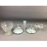 A BOHEMIA CRYSTAL VASE, EDINBURGH CRYSTAL GLASSES AND OTHER CRYSTAL AND GLASS WARE