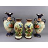 A PAIR OF VICTORIAN VASES ALONG WITH ANOTHER PAIR