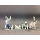 A LOT OF FIVE LLADRO FIGURES OF CHILDREN