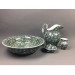A COPELAND SPODE EWER AND BASIN AND OTHER CERAMICS