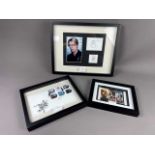 A FRAMED DAVID BOWIE ROYAL MAIL FIRST DAY COVER, ALONG WITH OTHER FRAMED DAVID BOWIE MEMORABILIA