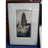 A FIVE LATE 19TH/EARLY 20TH CENTURY ETCHINGS, ALONG WITH ANOTHER PICTURE