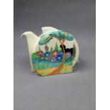 A CLARICE CLIFF 'BIZARRE' ART DECO TEA POT