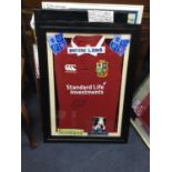 A FRAMED BRITISH AND IRISH LIONS JERSEY