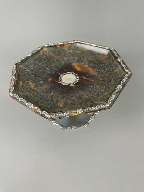 A SILVER AND TORTOISESHELL TAZZA - Image 2 of 2